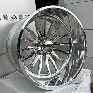 Rines Cóncavos de Aleación de Aluminio Forjado para Camioneta, 24 y 26 Pulgadas, 14J, 8x170, 8x180, Borde Mecanizado Brillante, Personalizados para Camioneta de Tamaño Completo - Product Image 1