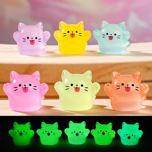 Venta al por mayor Micro paisaje creativo luminoso lindo gatito gato muñeca ornamento pequeño ornamento - Product Image 6