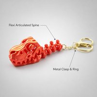 Porte-clés T-Rex articulé en forme d'os de dinosaure avec anneau de fixation en métal pour garçons, tirette de fermeture éclair pour sac à dos