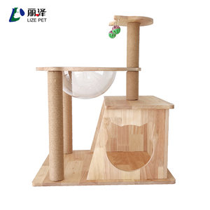 LIZE PET 2025 Lussuoso Tiragraffi per <span class=keywords><strong>Gatti</strong></span> in Legno Massello a 3 Livelli, Ecologico e Resistente, Struttura per Arrampicata in Cartone - Product Image 1