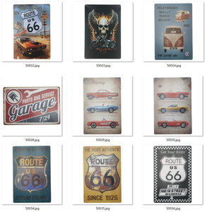 Vente en gros Pub Restaurant Bar Art mural Peinture Bus Plat Plaque métallique <span class=keywords><strong>Indian</strong></span> Motorcycle Tin Signs - Product Image 5