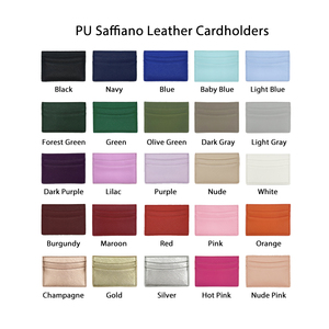 Colorful Saffiano Leather <strong>Wallets</strong> PU Leather Cardholder Custom Debossed Logo Print Business Embossed Credit Name ID Card <strong>Holder</strong> - Product Image 6