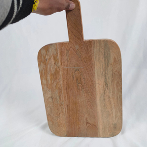 2025 Hot Selling 14" <b>Solid</b> <b>Wood</b> Polished Eco-Friendly Chopping <b>Board</b> with Handle Crafts Galore CTR Model - Product Image 1