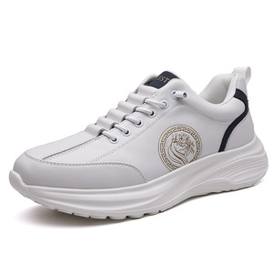 Chaussures décontractées en cuir pour hommes, bout rond, lacets, semelle intermédiaire en EVA, semelle extérieure en caoutchouc, chaussures de marche toutes saisons - Product Image 5