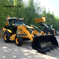 Prix d'usine Euro 5 EPA Heracles Chargeuse sur pneus et pelle rétrocaveuse, capacité de charge 2500 kg, profondeur de fouille 4 m, moteur Yuchai, boîte de vitesses TLS3CX