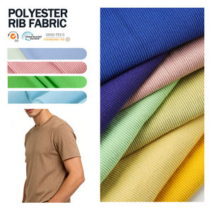 Tissu côtelé en polyester 3x3, tricotage côtelé, structure durable et stable, matériau de qualité supérieure pour la confection de vêtements - Product Image 1