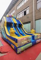 Toboggan gonflable double piste coloré, toboggan gonflable commercial en PVC robuste adapté aux événements de location.