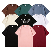 T-shirt uni streetwear 100% coton pour homme, 230 GSM, coupe oversize à épaules tombantes, broderie personnalisée, hauts décontractés pour étudiants