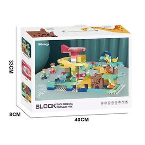 プラスチック製の教育用ブロックセット子供用DIYレースランおもちゃハンドバッグ付きギフトボックス62-228個 - Product Image 3