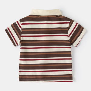 เสื้อโปโลแขนสั้นลายการ์ตูนสำหรับเด็กผู้ชาย รุ่นใหม่ประจำฤดูร้อนปี 2026  รับสั่งทำโลโก้  เสื้อโปโลลายทางสำหรับเด็กโตและเด็กเล็ก - Product Image 1