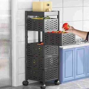 <span class=keywords><strong>Étagère</strong></span> murale rotative <span class=keywords><strong>à</strong></span> 5 niveaux, vintage, portable, en acier au carbone, pour <span class=keywords><strong>cuisine</strong></span>, salon, organisateur de jouets, chariot multifonctionnel, <span class=keywords><strong>petite</strong></span> <span class=keywords><strong>étagère</strong></span> - Product Image 3