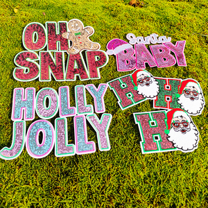 Toppe Ricamate con Paillettes Personalizzate con Logo Natalizio Ho Ho Ho Santa Holly Jolly Santa <span class=keywords><strong>Baby</strong></span> <span class=keywords><strong>Oh</strong></span> Snap Gingerbread per Abbigliamento - Product Image 1