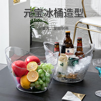 Vente en gros 4.0L acrylique bière seau à glace en plastique couleurs personnalisées pour les occasions de fête