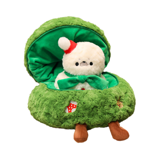 Jouet en peluche de Noël, scène créative de sapin de Noël et de bonhomme de neige, super doux, estampé or, anti-stress, personnalisable, décoration festive - Product Image 2