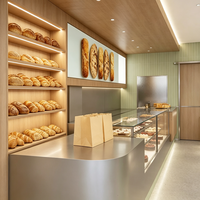 Open central toast Island vitrine réfrigérée pour gâteau en verre usine personnalisée one stop service