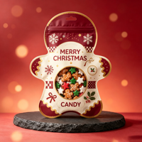 Sachet Doypack Personnalisé pour Bonbons de Noël, Qualité Alimentaire, Refermable avec Fermeture Éclair, Emballage Plastique, Logo Personnalisé