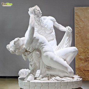 Estatua de Satiro y Bacchantes de Mármol Natural Tallada a Mano, Tamaño Real, Decoración de Jardín para Exteriores - Product Image 1