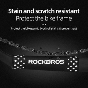 Protector de <span class=keywords><strong>Cadena</strong></span> de Bicicleta ROCKBROS, Portátil, Ligero y Duradero, con Adhesivos de Velcro para Bicicletas de Montaña y Carretera, Protección de Pintura del Cuadro - Product Image 3