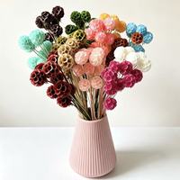 Gereduceerde prijs Natuurlijke Enkelstammige Scabiosa Gedroogde Windmolenbloem Esthetisch Bloemdecoratie voor Feest Huisdecoratie