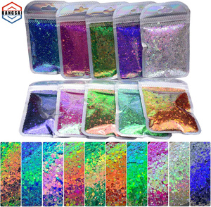 Chameleon Glitter Craft Chunky Glitter for Snow Globe Tumblers Epoxy Resin Nail Art Slime Body Face Hair Cosmetic Printing - Product Image 1