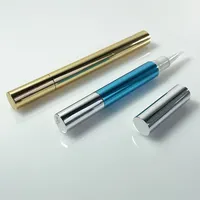 2ml 4ml Empty Aluminum Cosmetic Gold Twist Pen Lip Gloss Tubes With Brush Applicator