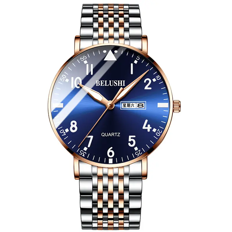 Hot Sale Summer 2021 Men's Watch Business Casual Quartz Watch Waterproof Noctilucent Steel Band Trend Watch