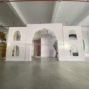 イスラム教徒のインドの格安高級ウェディング用白いPVC製曲線型ウェディング背景スタンド、イベント用背景が販売中 - Product Image 5