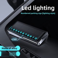 Plaque de stationnement temporaire solaire lumineuse en métal pour voiture, numéro de téléphone créatif haut de gamme pour relocalisation de véhicule