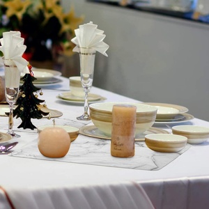 PVC đá cẩm thạch placemats cho bàn ăn môi trường bảng thảm cho nhà bếp bữa ăn tối bên bán buôn tùy chỉnh in PU da - Product Image 6