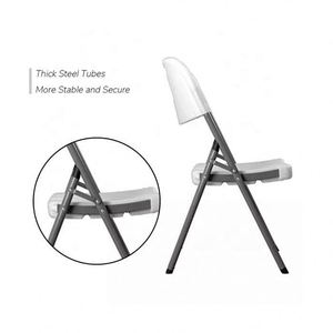 6pc/carton Foldable Outdoor Camping Garden <b>Chair</b> <b>White</b> HDPE Plastic Folding Hotel Party Wedding Event <b>Chairs</b> - Product Image 3