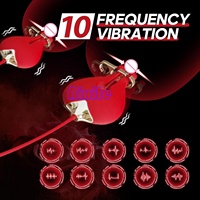 Vibrierende Nippelklemme für Frauen, 2-in-1, verstellbare Rosen-Halskette, Mundknebel, Nippel- und Klitorisstimulator mit 10 Stimulationsmodi für Frauen und Paare