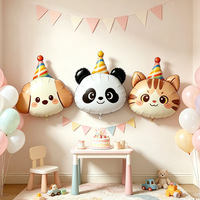 Chapeau d'anniversaire dessin animé, ballon tête d'animal, pour enfants, avec suivi visuel, auto-scellant, pour la fête des mères, les anniversaires et l'école
