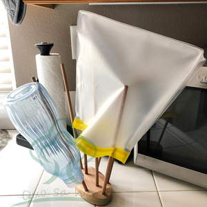 Tendedero de bolsas de plástico de madera de haya-Bolsa reutilizable y secador de botellas, diseño de ahorro de espacio para almacenamiento de cocina - Product Image 6