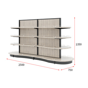 Estante de exhibición envolvente de esquina de arco de madera de acero resistente personalizable para estantes de aperitivos y librerías - Product Image 4