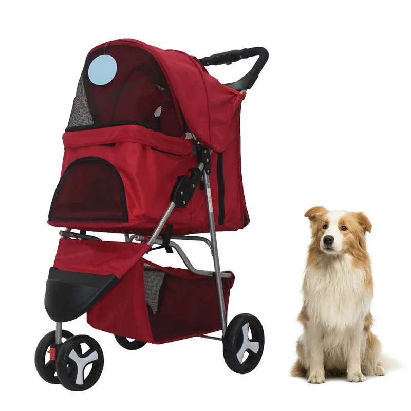 Carrito Para Perro Easy Walk Folding Travel Pet Trolley Cat Cart Carrier With 3 Wheels For Medium Dogs Luxury Dog Pet Strollers