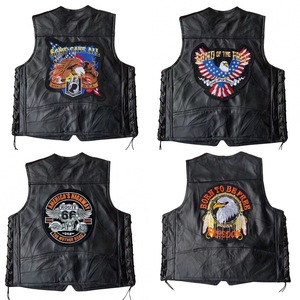<span class=keywords><strong>Gilet</strong></span> da Moto Americano Personalizzato con Logo, <span class=keywords><strong>Gilet</strong></span> in <span class=keywords><strong>Pelle</strong></span> con Badge Ricamato, <span class=keywords><strong>Gilet</strong></span> da <span class=keywords><strong>Uomo</strong></span> all'Ingrosso - Product Image 4