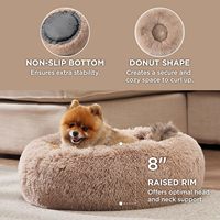 Lits pour animaux de compagnie lavables en forme de beigne, ronds, moelleux, en fausse fourrure, grand lit pour chat et chien pour une utilisation en intérieur et en extérieur
