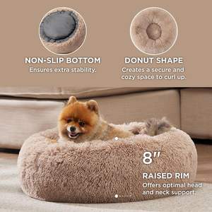 Camas Lavables para Mascotas Tipo Donut, Redondas, de Felpa Suave, Imitación Piel, Cama Grande para Perros y Gatos para Uso en Interiores y Exteriores - Product Image 4