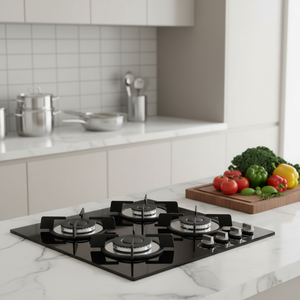Piano Cottura a Gas a Quattro Fuochi in Vetro Temperato con Controllo Fiamma di Sicurezza e Distribuzione Efficiente del Calore per Cucine Moderne - Product Image 6