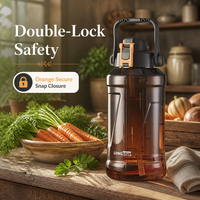 Bouteille d'hydratation pour adultes de 2 L, Longstar OEM, sans BPA, anti-fuite, écologique, avec bouchon à boire directement, corde, qualité alimentaire