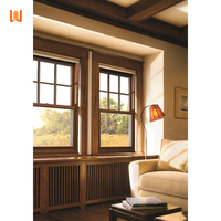 Diseño moderno Resort Single Hung Windows Ventana de madera de aluminio de doble acristalamiento Ventanas revestidas de aluminio impermeables
