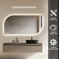 Modern LED Irregular Shape Smart Bathroom Mirror Back Light Shatter-Proof Wall Lighted Dimming Antifog Mirror for Hotels