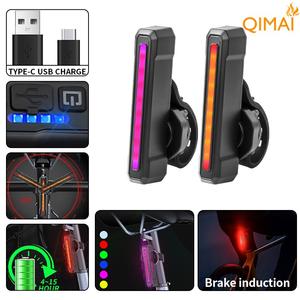 Feu arrière de vélo intelligent Q14 avec capteur, LED rechargeable par USB, étanche IPX4, lumière nocturne multicolore - Product Image 4