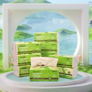 Mouchoirs en papier de bambou vierge 3-4 plis personnalisables sans parfum Pack souple pour le sport Matériau recyclé de l'usine - Product Image 3