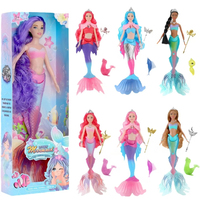 SY Nouvelle conception de mode, poupées sirènes princesses en plastique de 11,5 pouces avec lumières et musique, cadeau pour bébé pour les filles