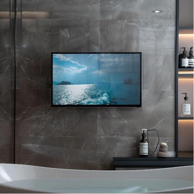 27 Inch Waterproof Anti-Fog Bathroom Smart TV, Full HD 1080P Original WebOS System Shower Television for Hotel & SPA