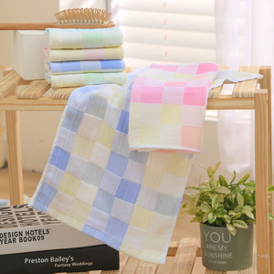 Serviette pour bébé en gaze double couche en pur coton Carlota, 25x50 cm, motif à carreaux, pour nourrissons et jeunes enfants - Product Image 4