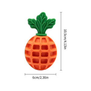 Silicone Squeaky <b>Dog</b> Chew Toy Carrot Shape <b>Treat</b> Dispenser <b>Ball</b>, Interactive Pet Toy No Batteries <b>for</b> Boredom Relief - Product Image 2