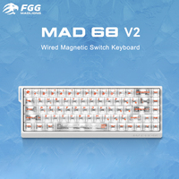 Clavier Mécanique Filaire Gaming FGG Madlions Mad 60he Mad 68he à Interrupteurs Magnétiques, Temps de Réponse 0,02mm, Taux d'Échantillonnage 8K, RGB, Hotswap