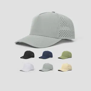 Recycled Material Laser Hole 5 Panel Trucker Hat Cool Feeling Quick Dry Running Cap Antibacterial Deodorant Sport Hat